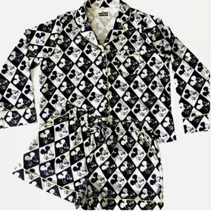 Disney Mickey Mouse Black & White Diamond Pajamas Sleep Set Top & Shorts XL